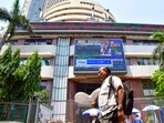 A man walks past the Bombay Stock Exchange (BSE) building, in Mumbai.