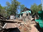 House of Lashkar-e-Taiba terrorist Asif Sheikh destroyed in Tral, South Kashmir. (Waseem Andrabi/ HT)