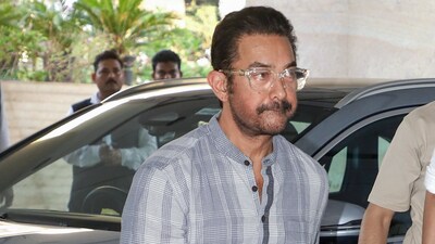 Bollywood actor Aamir Khan skipped a special screening of his film, Andaz Apna Apna. (ANI Photo) (Sunil Khandare) Bollywood actor Aamir Khan skipped a special screening of his film, Andaz Apna Apna. (ANI Photo) (Sunil Khandare)