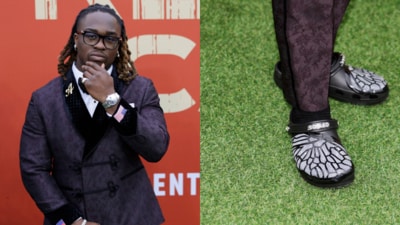 Ashton Jeanty wore crocs to the NFL Draft on Thursday (AP) Ashton Jeanty wore crocs to the NFL Draft on Thursday (AP)