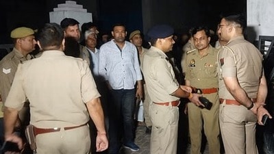 Police officials in the Meerut village (Sourced) Police officials in the Meerut village (Sourced)
