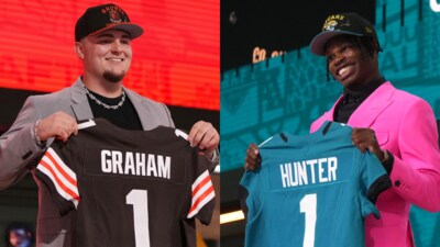 Mason Graham was picked by Cleveland Browns and Travis Hunter joined Jacksonville Jaguars (Reuters)
