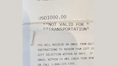The airline was seeking two volunteers to give up their seats due to fuel balancing issues, offering $3,000 in compensation. (Reddit) The airline was seeking two volunteers to give up their seats due to fuel balancing issues, offering $3,000 in compensation. (Reddit)