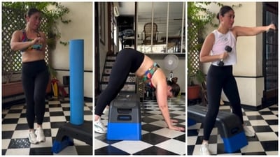 A glimpse into Kareena Kapoor's intense workout routine. A glimpse into Kareena Kapoor's intense workout routine.