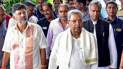Karnataka chief minister Siddaramaiah, deputy chief minister DK Shivakumar. (PTI) Karnataka chief minister Siddaramaiah, deputy chief minister DK Shivakumar. (PTI)
