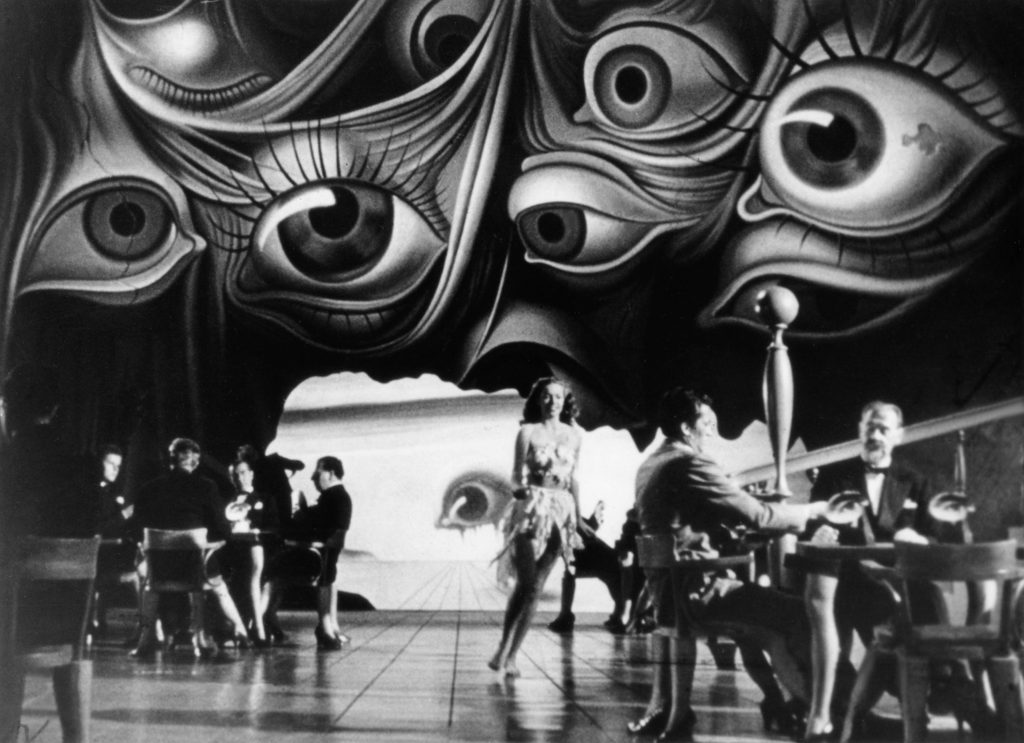 In Spellbound (1945), starring Gregory Peck and Ingrid Bergman, a dream sequence designed by Salvador Dali was chopped by producer David O Selznick, from about 20 minutes to just three. In Spellbound (1945), starring Gregory Peck and Ingrid Bergman, a dream sequence designed by Salvador Dali was chopped by producer David O Selznick, from about 20 minutes to just three.