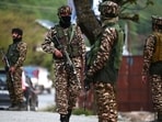 Paramilitary soldiers stands guard near Pahalgam, south of Srinagar, on 22 April after the terror attack. Paramilitary soldiers stands guard near Pahalgam, south of Srinagar, on 22 April after the terror attack.