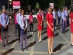 A viral video showed cabin crew using sign language to promote traffic rules in Indore. A viral video showed cabin crew using sign language to promote traffic rules in Indore.