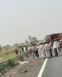 The driver of the pickup van fled leaving the vehicle at the spot on the Delhi-Mumbai Expressway near Ibrahim Bas village in Firozpur Jhirka, police said. The driver of the pickup van fled leaving the vehicle at the spot on the Delhi-Mumbai Expressway near Ibrahim Bas village in Firozpur Jhirka, police said.