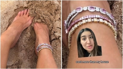 Kim Kardashian commented on Kim Kardashian's beach look, noting the expensive jewellery on her feet. (Instagram ) Kim Kardashian commented on Kim Kardashian's beach look, noting the expensive jewellery on her feet. (Instagram )