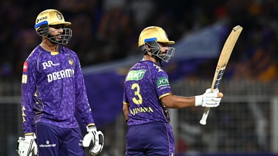 Kolkata Knight Riders' Ajinkya Rahane (R) and Venkatesh Iyer (REUTERS)