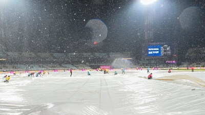 The fixture between Kolkata Knight Riders and Punjab Kings was called off due to rain at the Eden Gardens, Kolkata. Both teams shared one point each. (Hindustan Times) The fixture between Kolkata Knight Riders and Punjab Kings was called off due to rain at the Eden Gardens, Kolkata. Both teams shared one point each. (Hindustan Times)