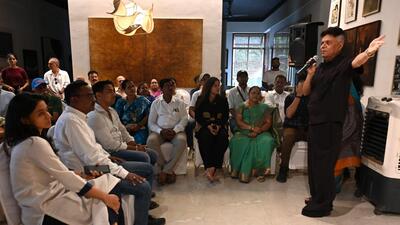Navi Mumbai, India - April 26, 2025:Alibag locals & settlers unite for holistic vision at Alibag in Navi Mumbai, India, on Saturday, April 26, 2025. (Photo by Bachchan Kumar/ HT PHOTO) (HT PHOTO)