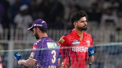 Kolkata Knight Riders and Punjab Kings shared one point each as the match at the Eden Gardens was called off due to rain. (PTI) Kolkata Knight Riders and Punjab Kings shared one point each as the match at the Eden Gardens was called off due to rain. (PTI)