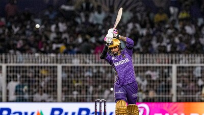 Sunil Narine and Rahmanullah Gurbaz scored seven runs in the opening over before rain made its presence felt and the players had to walk off the field. (PTI) Sunil Narine and Rahmanullah Gurbaz scored seven runs in the opening over before rain made its presence felt and the players had to walk off the field. (PTI)