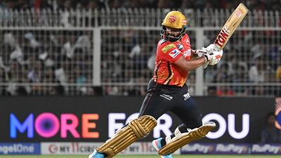 Prabhsimran Singh in actionn against KKR. (Samir Jana/ Hindustan Times) Prabhsimran Singh in actionn against KKR. (Samir Jana/ Hindustan Times)