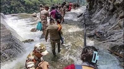 Rescue operation is underway. Indo-Tibetan Border Police (ITBP) along with locals residents and police are working to restore the road connectivity. (PTI)