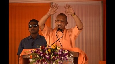 UP chief minister Yogi Adityanath addressing a meeting at Pallia in Lakhimpur on Saturday. (HT) UP chief minister Yogi Adityanath addressing a meeting at Pallia in Lakhimpur on Saturday. (HT)