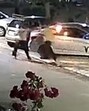 A CCTV grab showing the moment the car was set ablaze. (HT Photo)