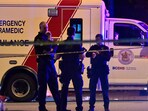 An ambulance is parked at the site of the Lapu Lapu day block party, where a vehicle drove into a crowd killing several people in Vancouver, British Columbia, Canada April 26, 2025 (REUTERS/Jennifer Gauthier)