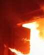 Flames coming out of room number 15 on ground floor at the Directorate of Secondary Education in Prayagraj on April 27. (HT photo) Flames coming out of room number 15 on ground floor at the Directorate of Secondary Education in Prayagraj on April 27. (HT photo)
