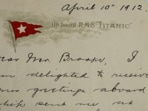 The handwritten letter is dated 10 April 1912, just five days before the Titanic tragedy. The handwritten letter is dated 10 April 1912, just five days before the Titanic tragedy.