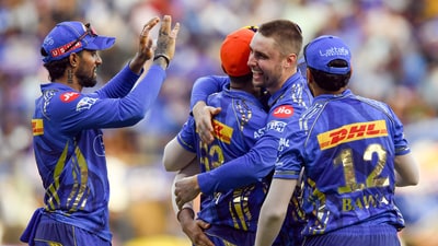 Will Jacks was the unsung hero for Mumbai Indians with the ball, as he struck with his very first delivery to remove the always-dangerous Nicholas Pooran. He also took the wicket of Rishabh Pant a couple of deliveries later. (ANI) Will Jacks was the unsung hero for Mumbai Indians with the ball, as he struck with his very first delivery to remove the always-dangerous Nicholas Pooran. He also took the wicket of Rishabh Pant a couple of deliveries later. (ANI)