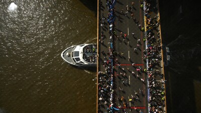 Beginning at Greenwich Park, the runners travel east into Woolwich before turning north toward the Thames. (REUTERS)