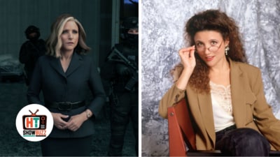 Julia Louis-Dreyfus as Valentine Allegra de Fontaine (L) in the MCU, and as Elaine Benes on Seinfeld (R). Julia Louis-Dreyfus as Valentine Allegra de Fontaine (L) in the MCU, and as Elaine Benes on Seinfeld (R).