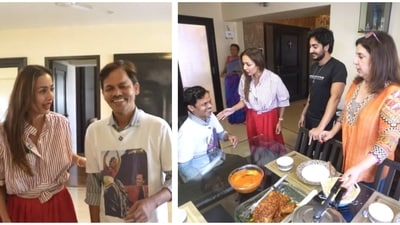 Malaika Arora made sure Dilip sat with all of them on the dinning table. Malaika Arora made sure Dilip sat with all of them on the dinning table.