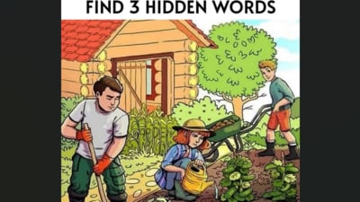A challenging brain teaser puzzled users as they tried to find three hidden words in a farm scene. (Facebook/Minion Quotes) A challenging brain teaser puzzled users as they tried to find three hidden words in a farm scene. (Facebook/Minion Quotes)