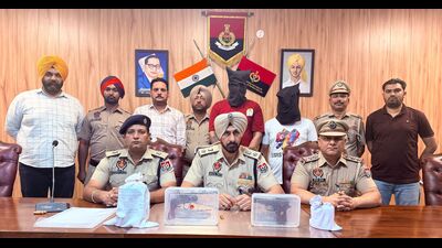 The accused in the custody of Ludhiana police on Sunday. (HT Photo) The accused in the custody of Ludhiana police on Sunday. (HT Photo)