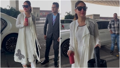 Kareena Kapoor defines summer fashion with simple yet chic airport appearance. (Ashutosh Rai) Kareena Kapoor defines summer fashion with simple yet chic airport appearance. (Ashutosh Rai)