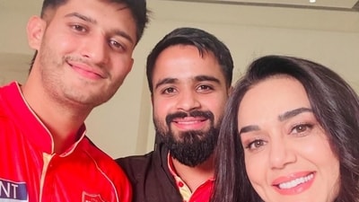 Preity Zinta posted a picture with Prabhsimran Singh and Priyansh Arya. Preity Zinta posted a picture with Prabhsimran Singh and Priyansh Arya.
