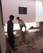 A demolition work in progress in a building in Jalandhar’s Lakhanpal village on Sunday.