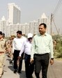 A heavy police presence, including senior officers, was in place to ensure the smooth execution of the demarcation exercise. (HT Photos) A heavy police presence, including senior officers, was in place to ensure the smooth execution of the demarcation exercise. (HT Photos)