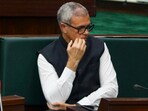 Jammu and Kashmir chief minister Omar Abdullah during the one-day special session of the assembly. Jammu and Kashmir chief minister Omar Abdullah during the one-day special session of the assembly.