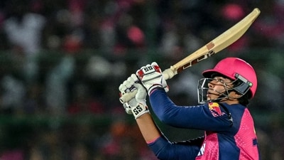 However, all their efforts were obliviated by Vaibhav Suryavanshi. The teenager put up a sensational early carnage and never stopped. The opening stand between him and Yashasvi Jaiswal came up in just 3.5 overs and RR had scored 60 runs in just the first four overs. (AFP) However, all their efforts were obliviated by Vaibhav Suryavanshi. The teenager put up a sensational early carnage and never stopped. The opening stand between him and Yashasvi Jaiswal came up in just 3.5 overs and RR had scored 60 runs in just the first four overs. (AFP)