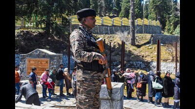 Even though there was an exodus of tourists from the Valley after the attack, the Gulmarg resort in Baramulla district is seeing long queues of visitors. (PTI)