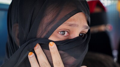 Indian citizen Ramsha cries as she cant accompany her children who have Pakistan passports as they prepare to leave India after India revoked visas issued to Pakistan citizens at the Attari-Wagah border crossing near Amritsar, India, April 28, 2025. (REUTERS)