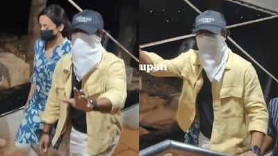 A fan spotted Srinidhi Shetty and Nani climbing the steps to Tirumala recently. A fan spotted Srinidhi Shetty and Nani climbing the steps to Tirumala recently.