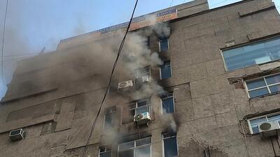 The incident took place at a seven-storey commercial building on Monday afternoon, and the fire department rushed 10 fire tenders to the spot following a call received around 3.15pm. (Sakib Ali/HT Photo) The incident took place at a seven-storey commercial building on Monday afternoon, and the fire department rushed 10 fire tenders to the spot following a call received around 3.15pm. (Sakib Ali/HT Photo)
