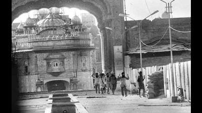 The persistent persuasion finally paid off. As many as 135 people came out of Golden Temple in a single-line formation, without anyone firing a shot. It was a peaceful end to a perilous situation. (File photo) The persistent persuasion finally paid off. As many as 135 people came out of Golden Temple in a single-line formation, without anyone firing a shot. It was a peaceful end to a perilous situation. (File photo)