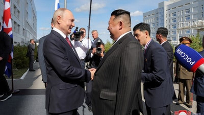 Vladimir Putin hailed North Korean leader Kim Jong UN personally, and the people of Pyongyang. (File Image/Reuters)