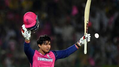 Vaibhav Suryavanshi smashed a 35-ball 100 -- the second fastest century in the IPL-- against Gujarat Titans on Monday. (REUTERS) Vaibhav Suryavanshi smashed a 35-ball 100 -- the second fastest century in the IPL-- against Gujarat Titans on Monday. (REUTERS)