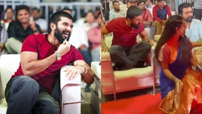 Vijay Deverakonda's gesture towards his fans won hearts at the Retro event. Vijay Deverakonda's gesture towards his fans won hearts at the Retro event.