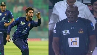 Viv Richards (R) had something to say to Mohammad Amir (PSL/Screengrab) Viv Richards (R) had something to say to Mohammad Amir (PSL/Screengrab)