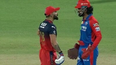 Virat Kohli confronts KL Rahul during RCB's chase against DC on Sunday (X) Virat Kohli confronts KL Rahul during RCB's chase against DC on Sunday (X)