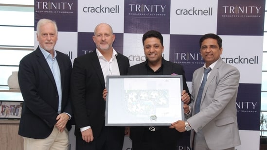 L to R - Robert Shakespeare, Group Design Director - Cracknell, Daniel Thompson, Director - Cracknell, Adil Altaf, Managing Director - Trinity, and Avinash Nagpal, Sr. Vice President, Projects - Trinity