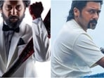 Nani and Suriya in stills from their upcoming films HIT: The Third Case and Retro. Nani and Suriya in stills from their upcoming films HIT: The Third Case and Retro.